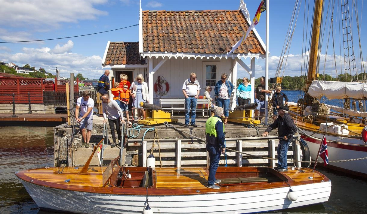 Langesund harbour, wooden houses and Skagerrak coastline in Telemark, Norja