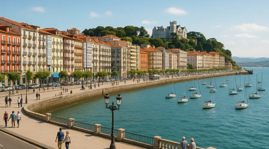 Santander waterfront, bay and cityscape in Cantabria, northern Espanja