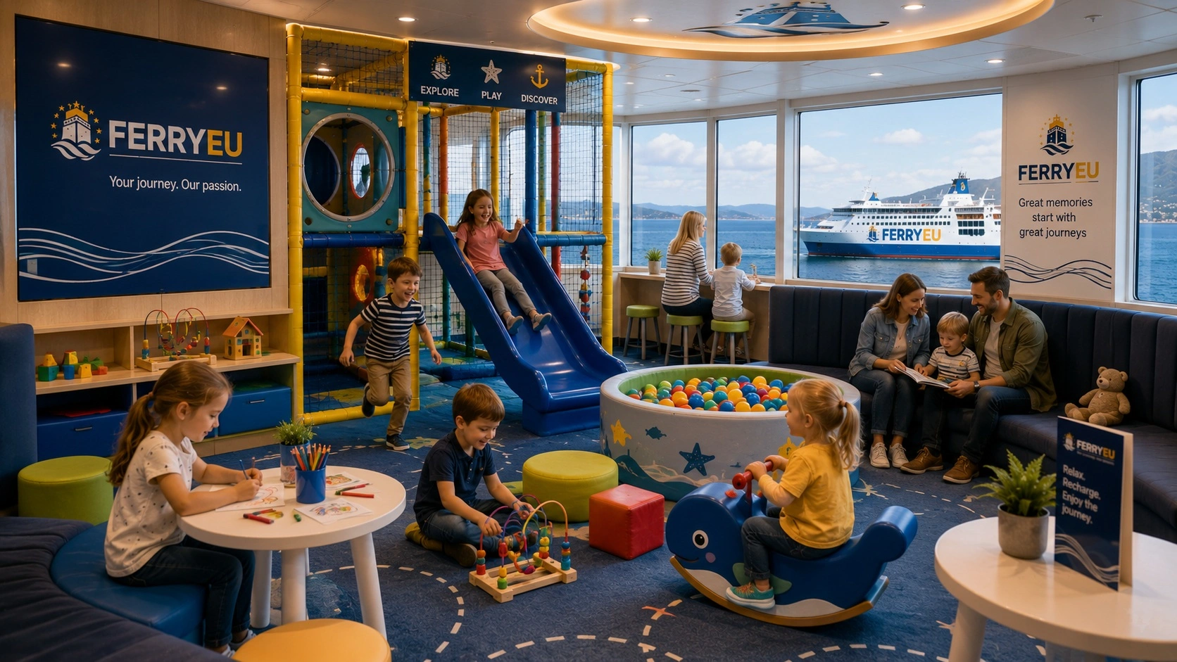Lasten leikkialue matkustajalautalla