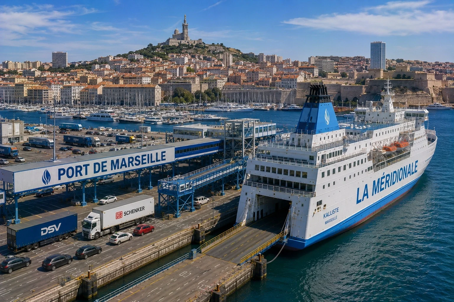 Marseille lauttasatama in southern Ranska