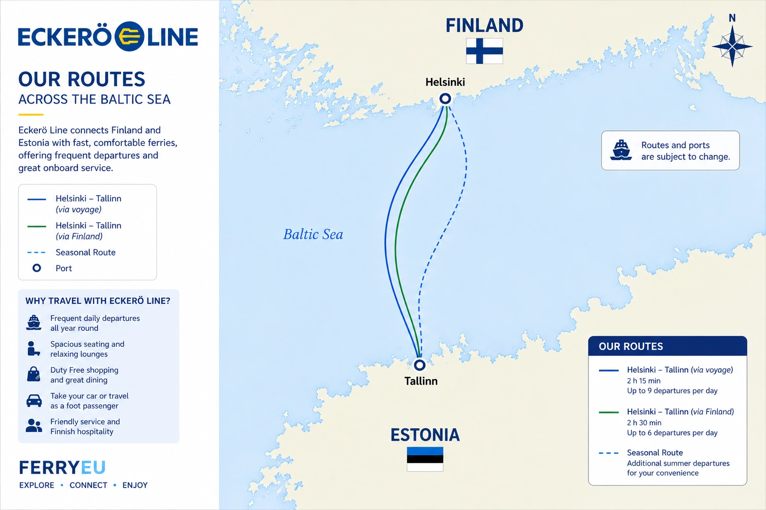 Eckerö Linen reittikartta